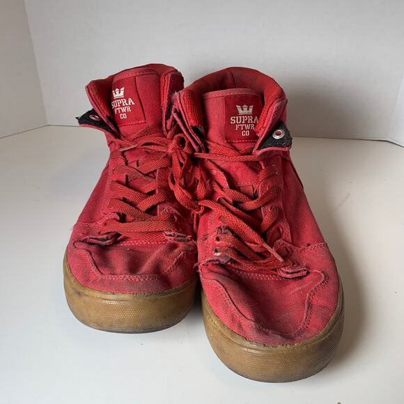 Supra FTWR CO Vaider S28274 Hightop Shoes Red Men's Size 9 - Picture 2 of 10